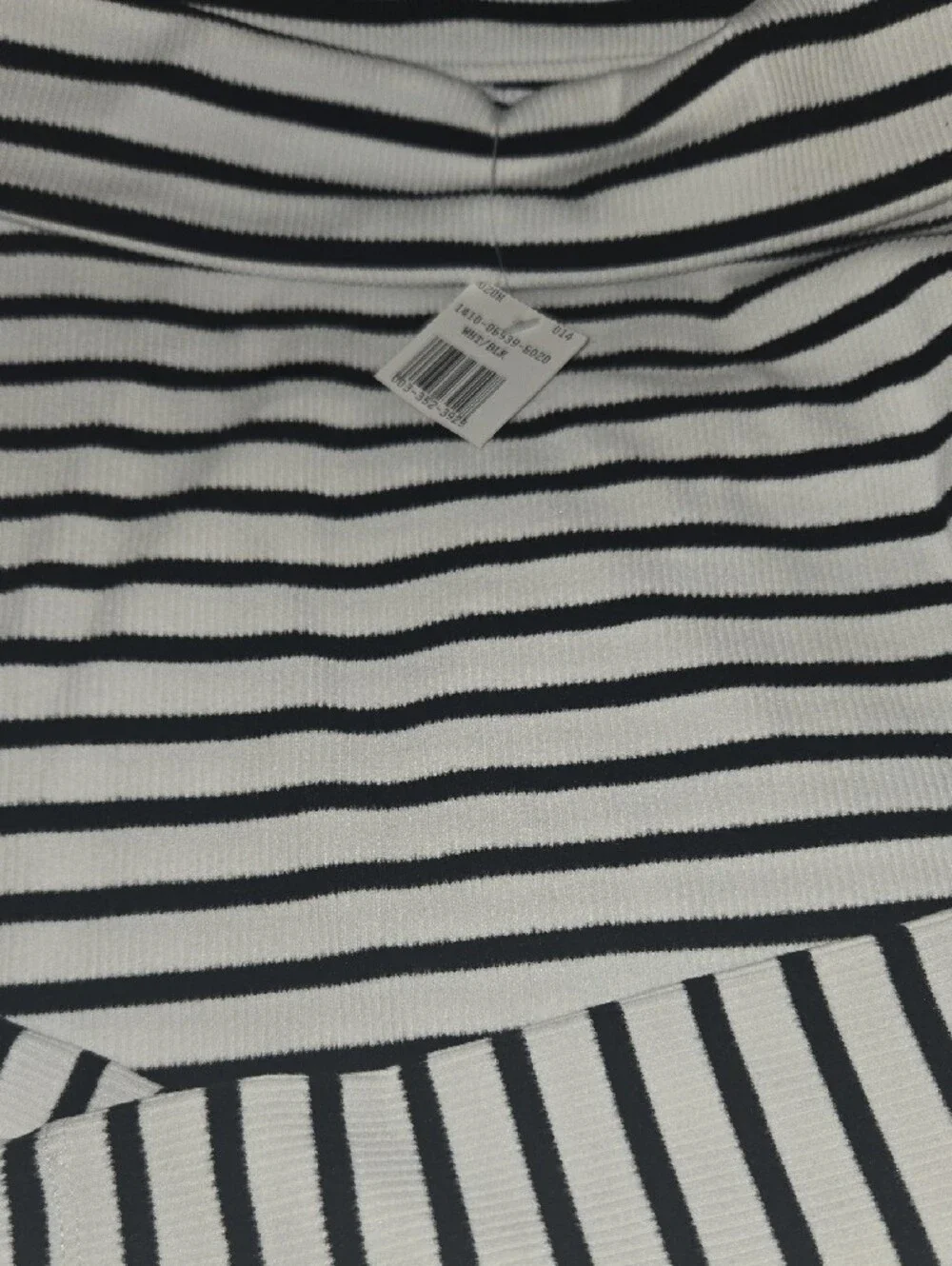 NWT Black and White Striped Off-the-Shoulder Long Sleeve STRETCHY Dress